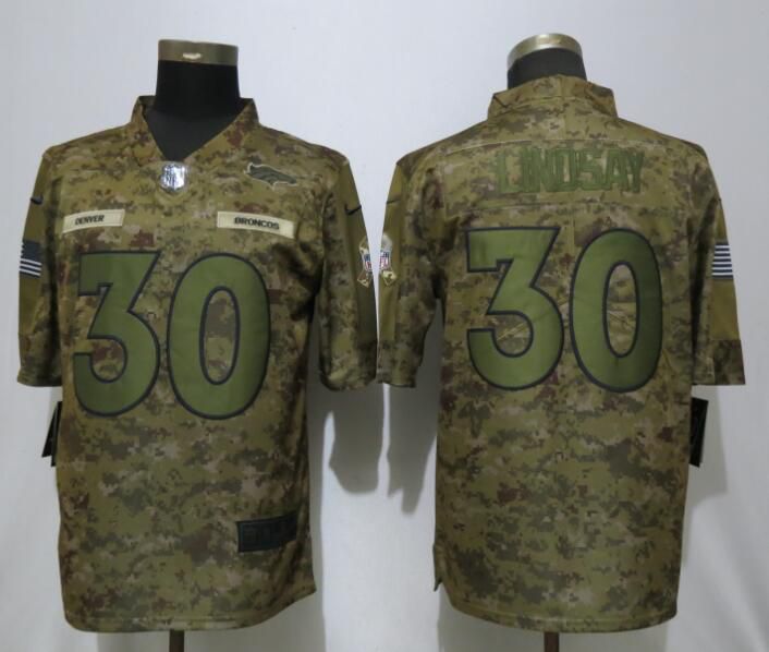Men Denver Broncos #30 Lindsay Nike Camo Salute to Service Limited NFL Jersey->women nfl jersey->Women Jersey